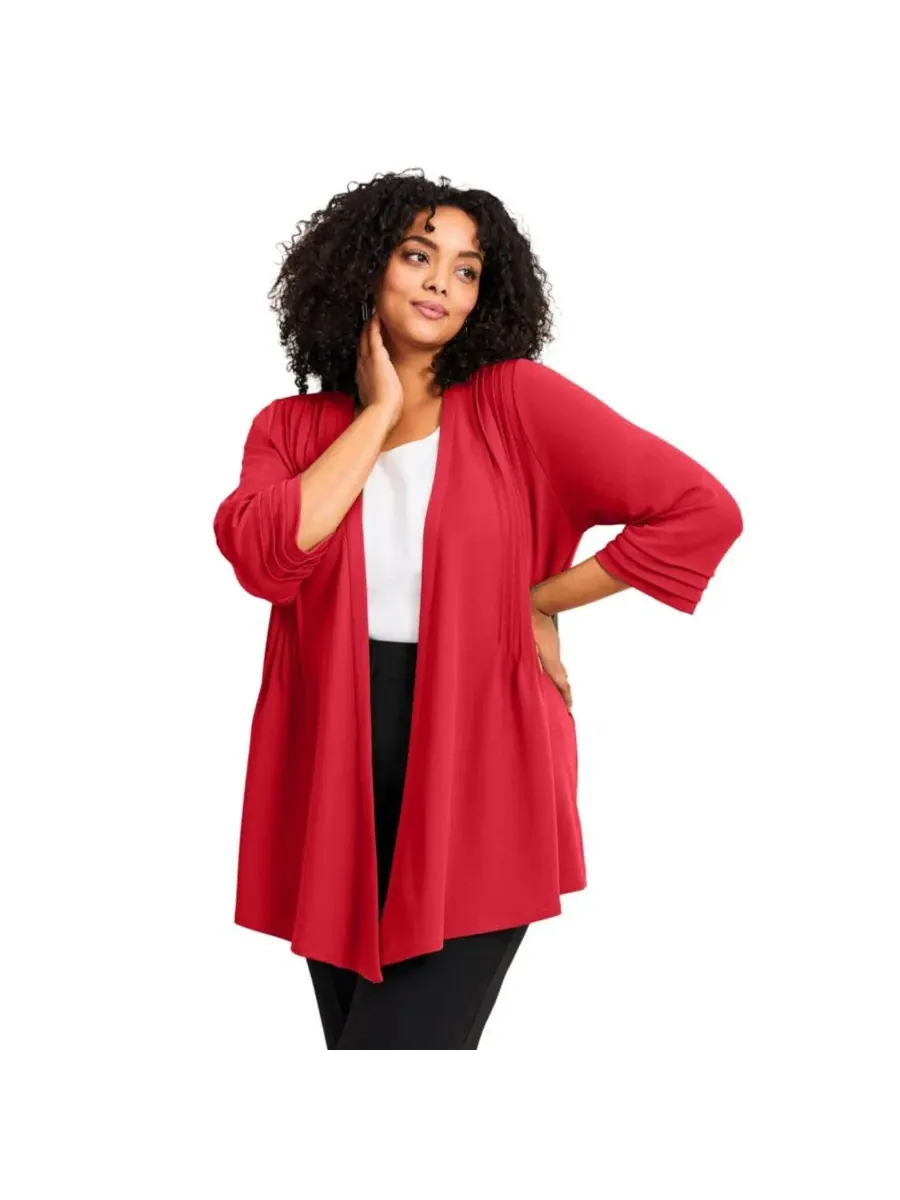 Жакет с открытым передом, с рукавом 3/4, Plus Size Cascade AVENUE
