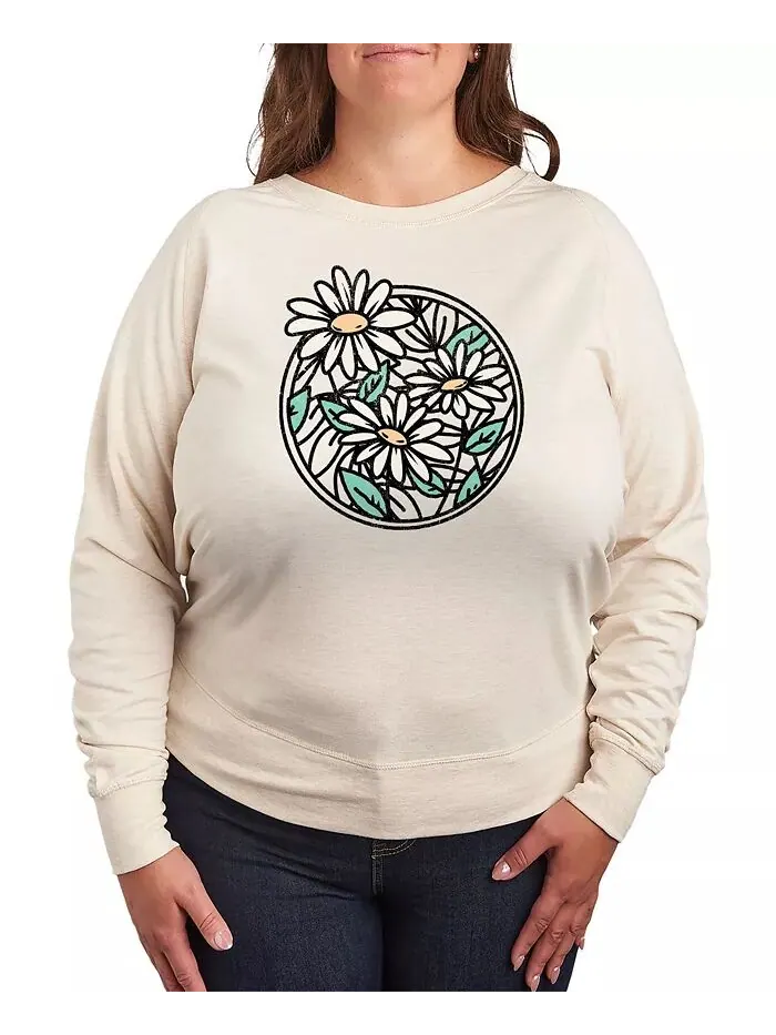 Графический свитер с круглым узором Wildflower Plus Size Hybrid Apparel — изображение 1 из 5, березовый