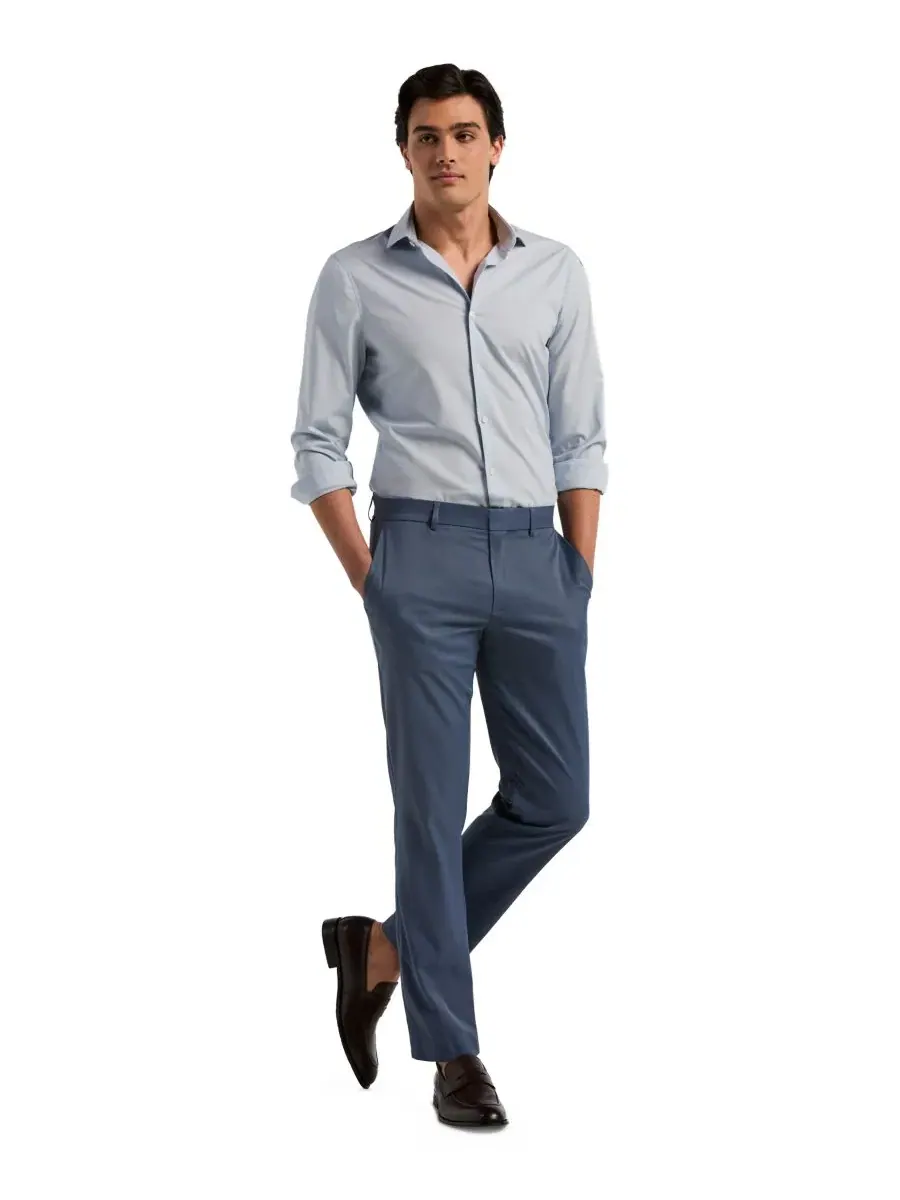 Брюки классические прямого кроя Perry Ellis Portfolio — изображение 3 из 6, винтажный индиго