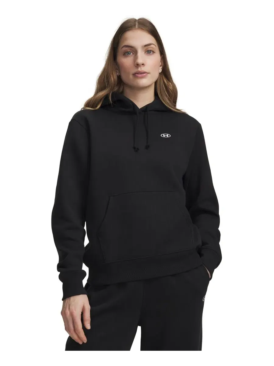 Худи с капюшоном Rival Fleece Pul-On Hoodie Under Armour — изображение 1 из 3, черный