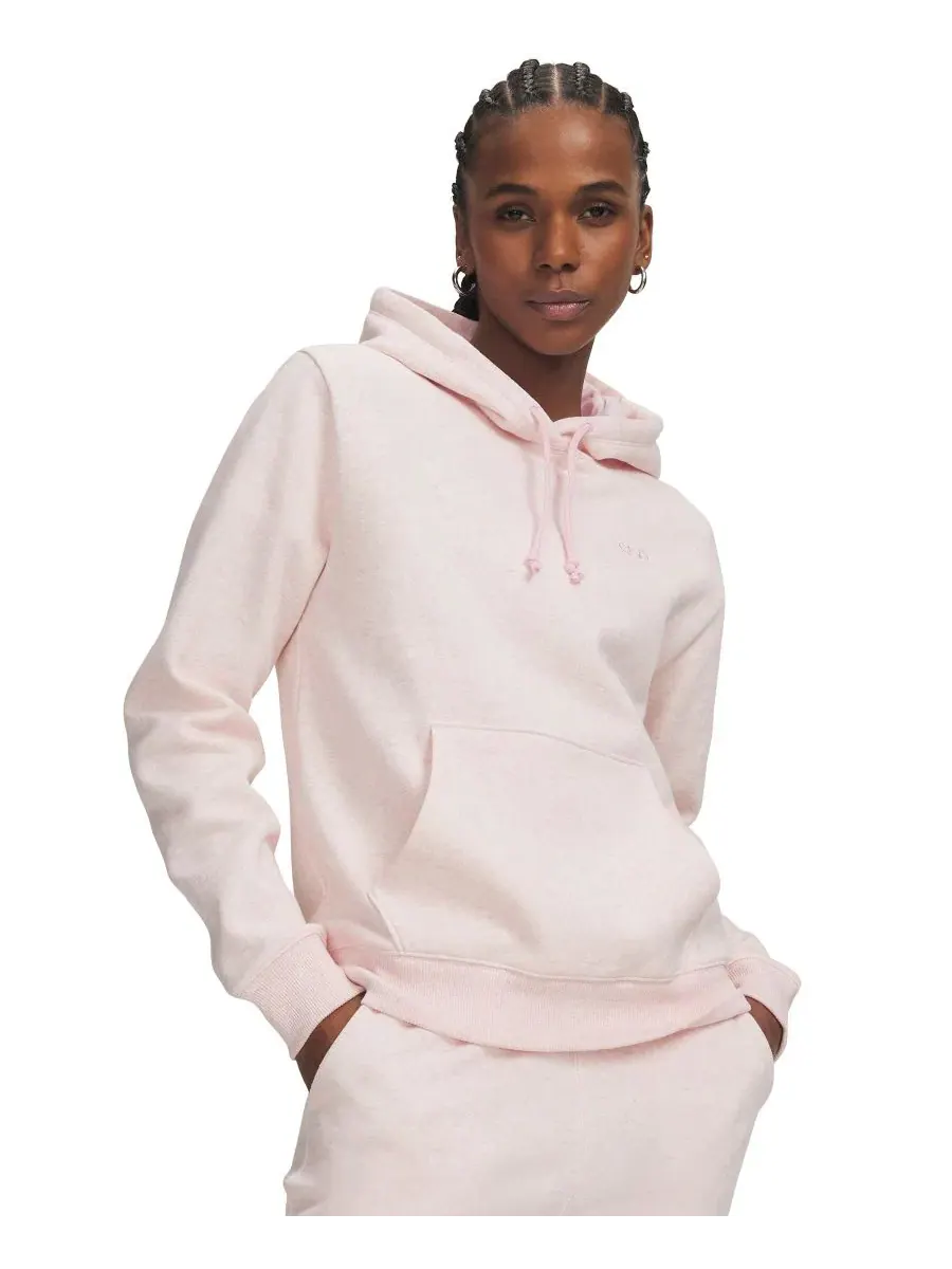 Худи женское с капюшоном Rival Fleece Pul-On Hoodie Under Armour — изображение 1 из 3, розовый светлый