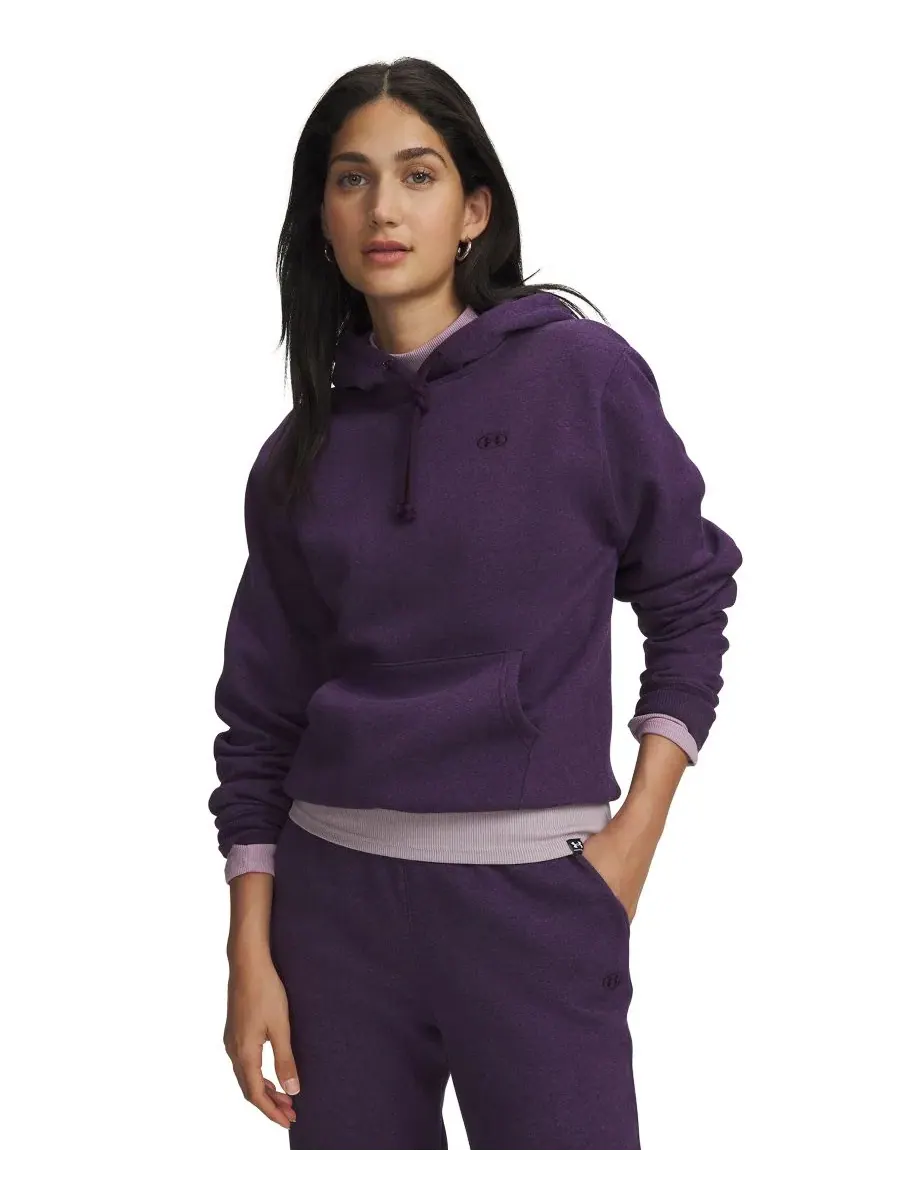 Худи женское с капюшоном Rival Fleece Pul-On Hoodie Under Armour — изображение 1 из 3, фиолетовый светлый