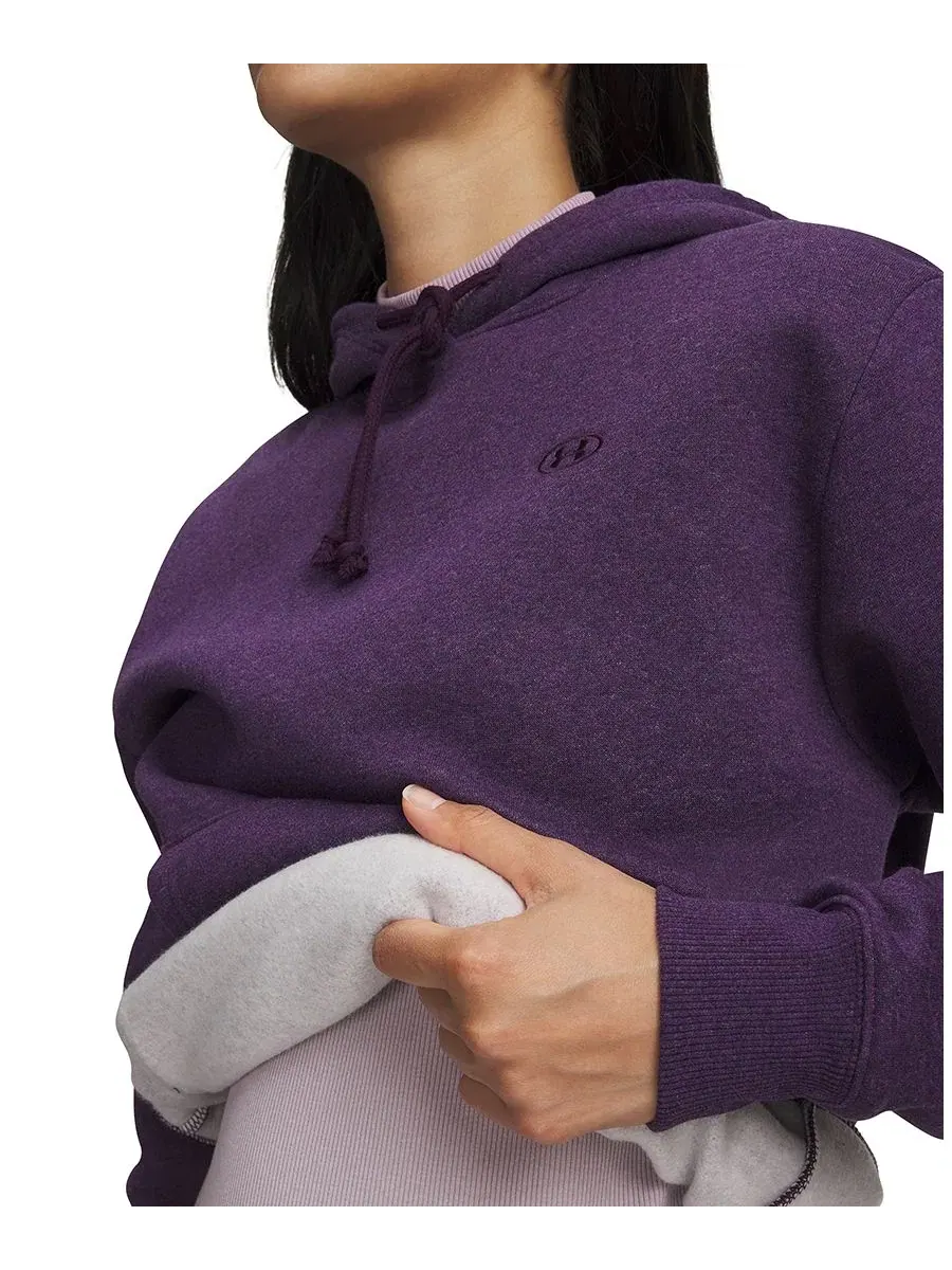 Худи женское с капюшоном Rival Fleece Pul-On Hoodie Under Armour — изображение 2 из 3, фиолетовый светлый