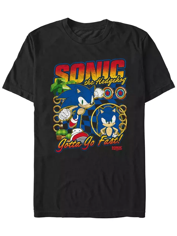 Мужская футболка Racer Sonic с коротким рукавом Fifth Sun — изображение 1 из 3, черный