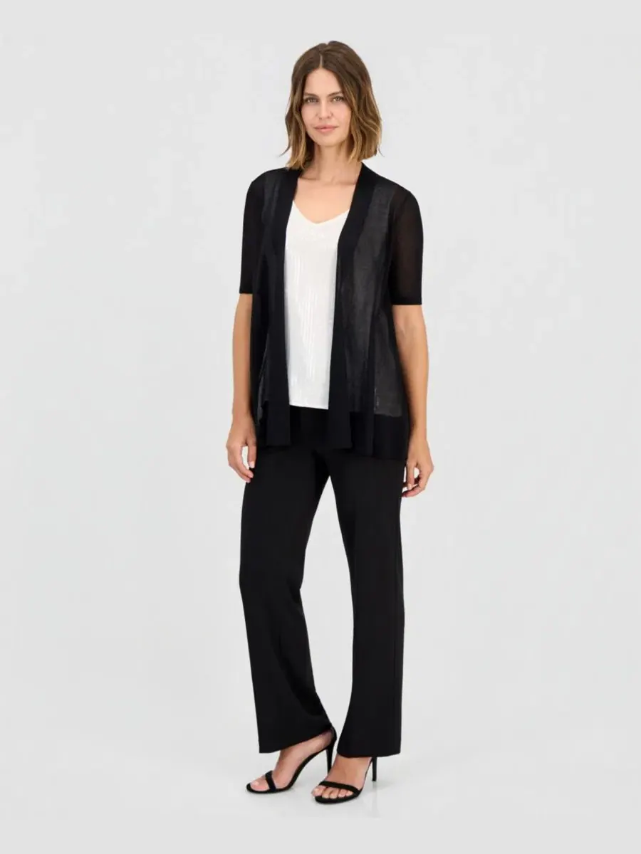 Кардиган Anne Klein с коротким рукавом — изображение 2 из 4, черный