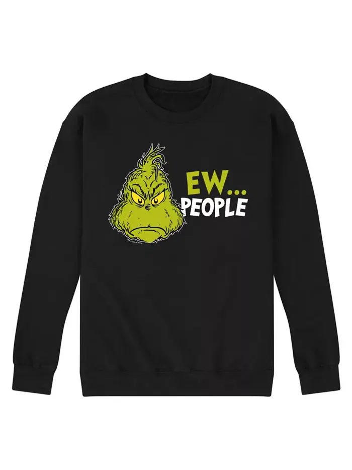 Мужская флисовая толстовка с длинным рукавом The Grinch Ew People AIRWAVES — изображение 1 из 3, черный