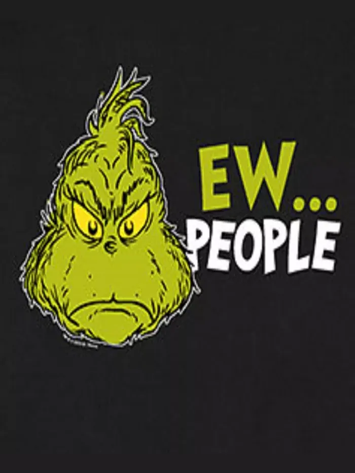 Мужская флисовая толстовка с длинным рукавом The Grinch Ew People AIRWAVES — изображение 3 из 3, черный