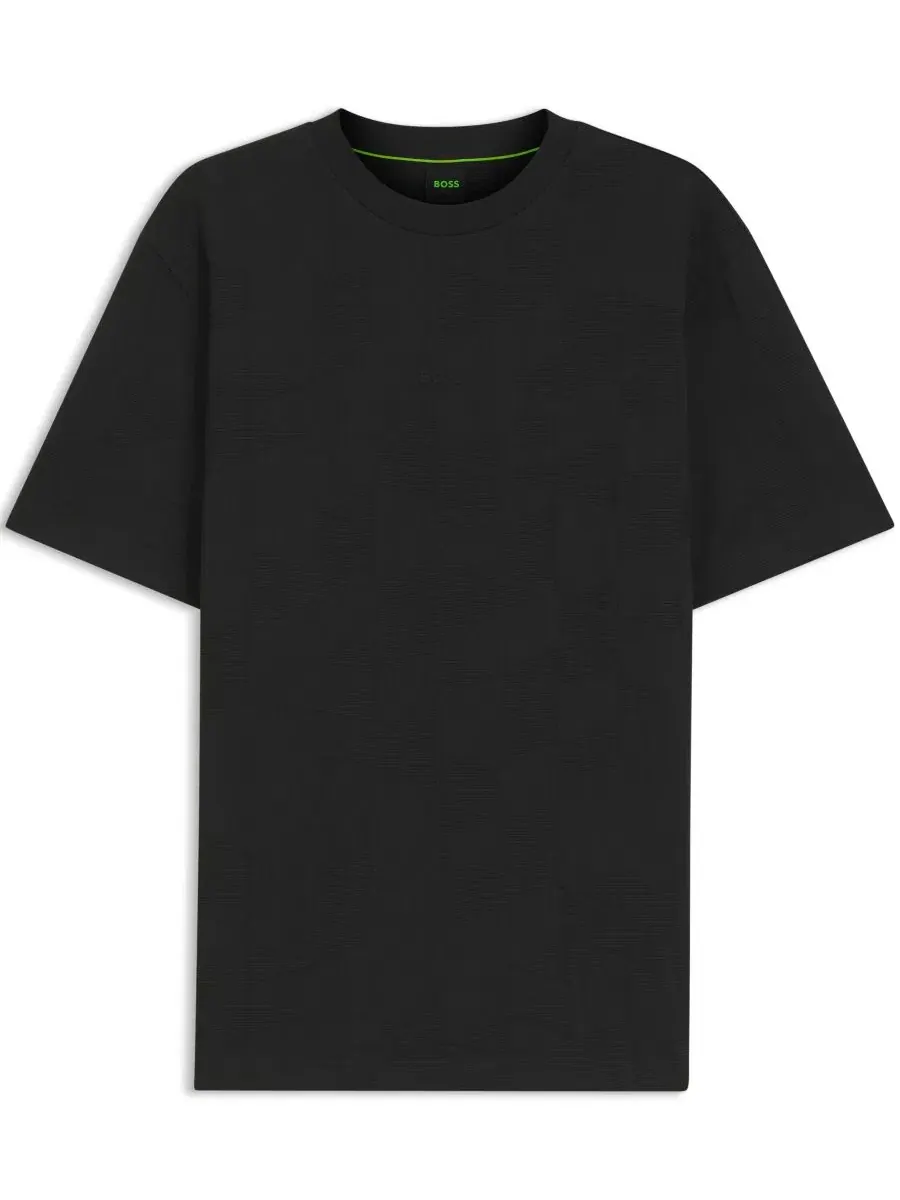 Футболка с 3D-жаккардовым узором Hugo Boss — изображение 2 из 5, черный
