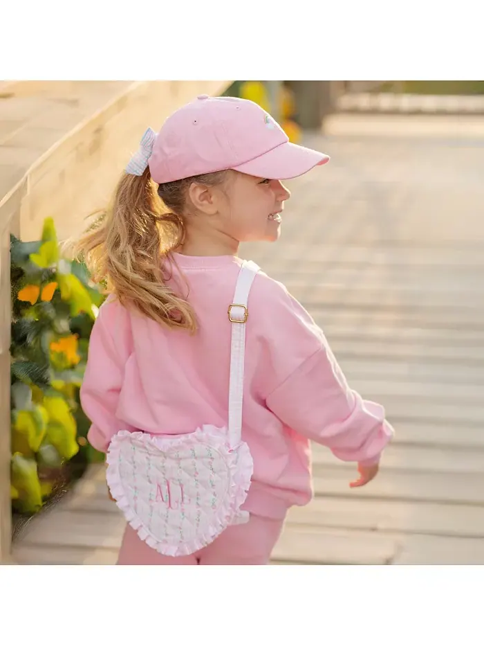 Детская хлопковая толстовка Lil Sis с круглым вырезом Bits & Bows — изображение 4 из 5, розовый