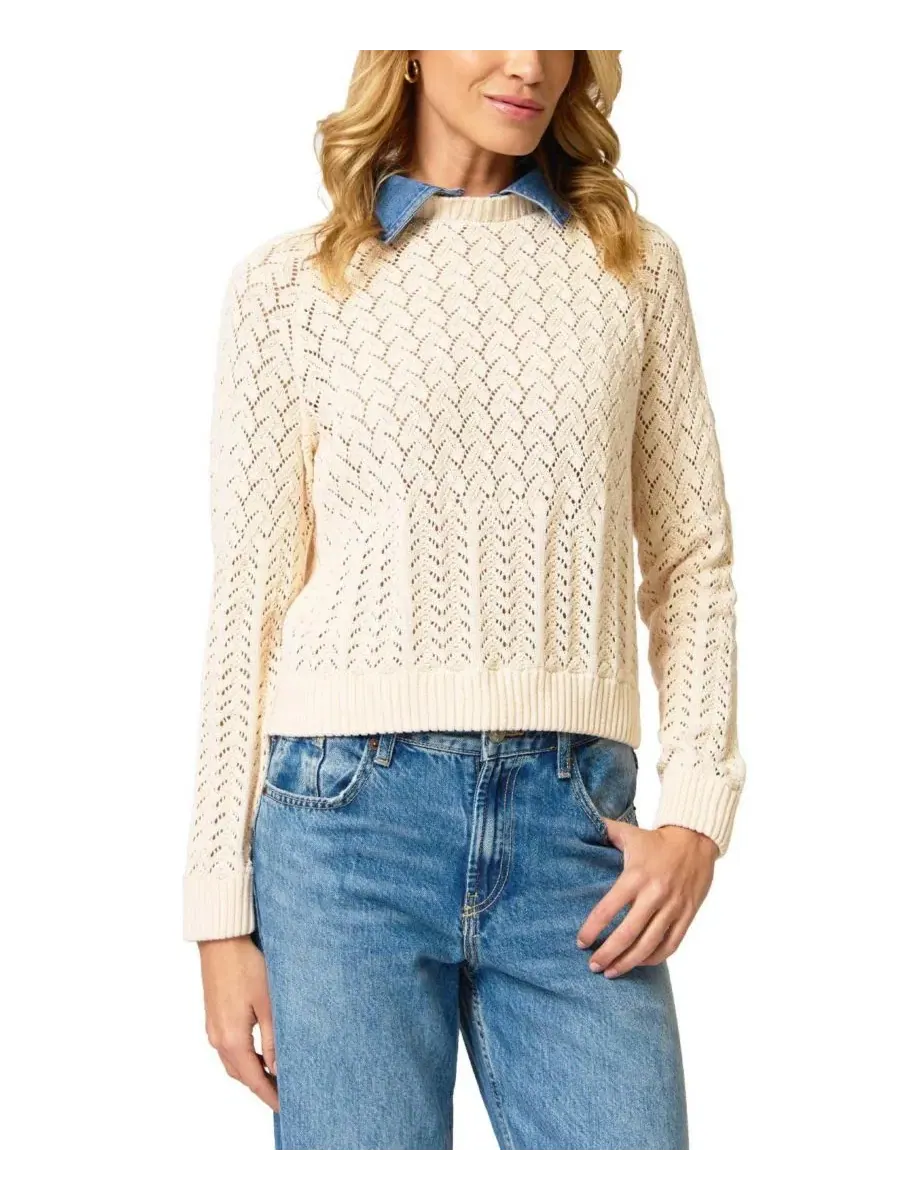 Свитер с открытым узором Hazel Denim Central Park West — белый