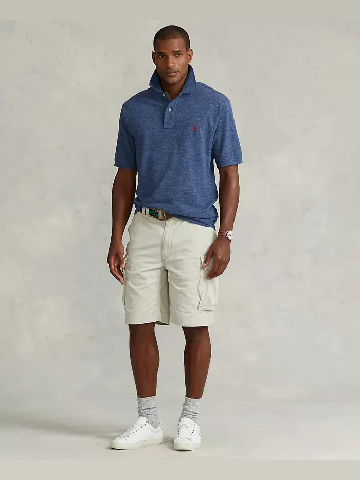 Мужская поло The Iconic Mesh большого и высокого размера Polo Ralph Lauren — изображение 3 из 3, королевский вереск