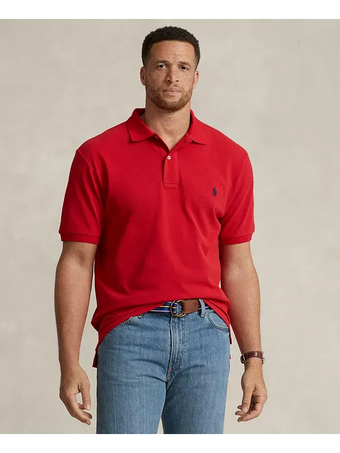 Мужская поло The Iconic Mesh большого и высокого размера Polo Ralph Lauren — изображение 1 из 4, красный