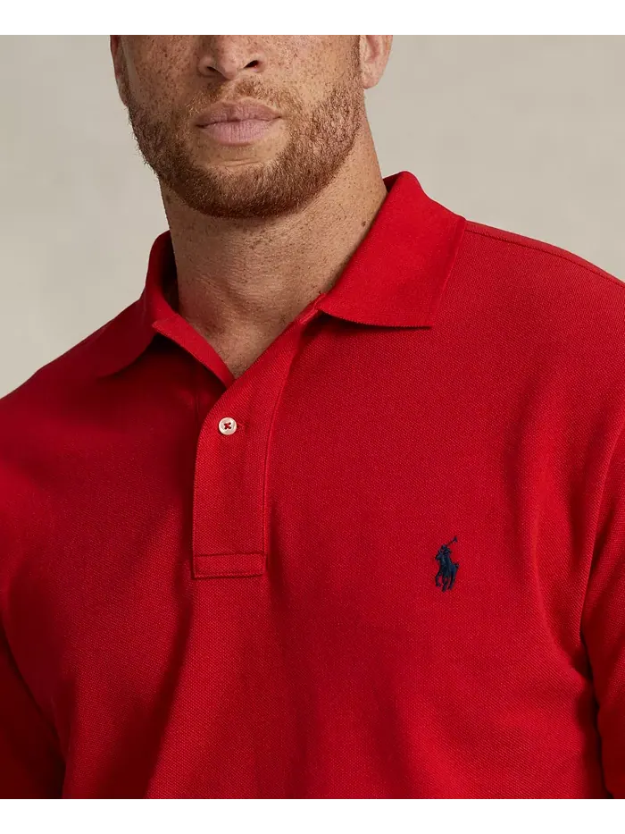 Мужская поло The Iconic Mesh большого и высокого размера Polo Ralph Lauren — изображение 3 из 4, красный