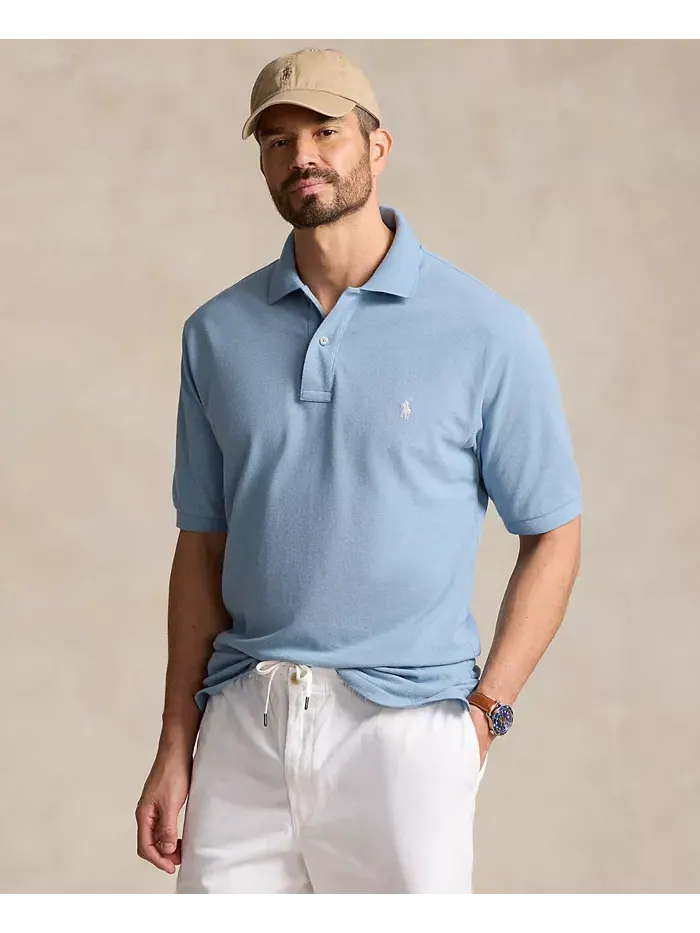 Мужская поло The Iconic Mesh большого и высокого размера Polo Ralph Lauren — изображение 1 из 1, белый