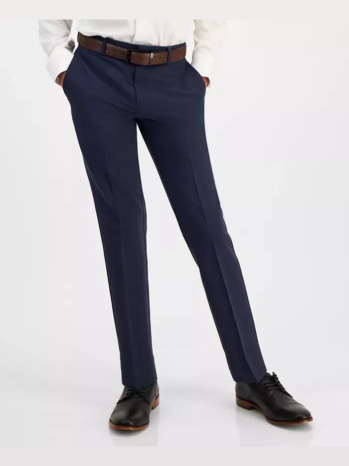 Брюки классические для мальчиков Big Boys Slim Fit, облегающие, с эластичной тканью, машинная — изображение 1 из 4, синий
