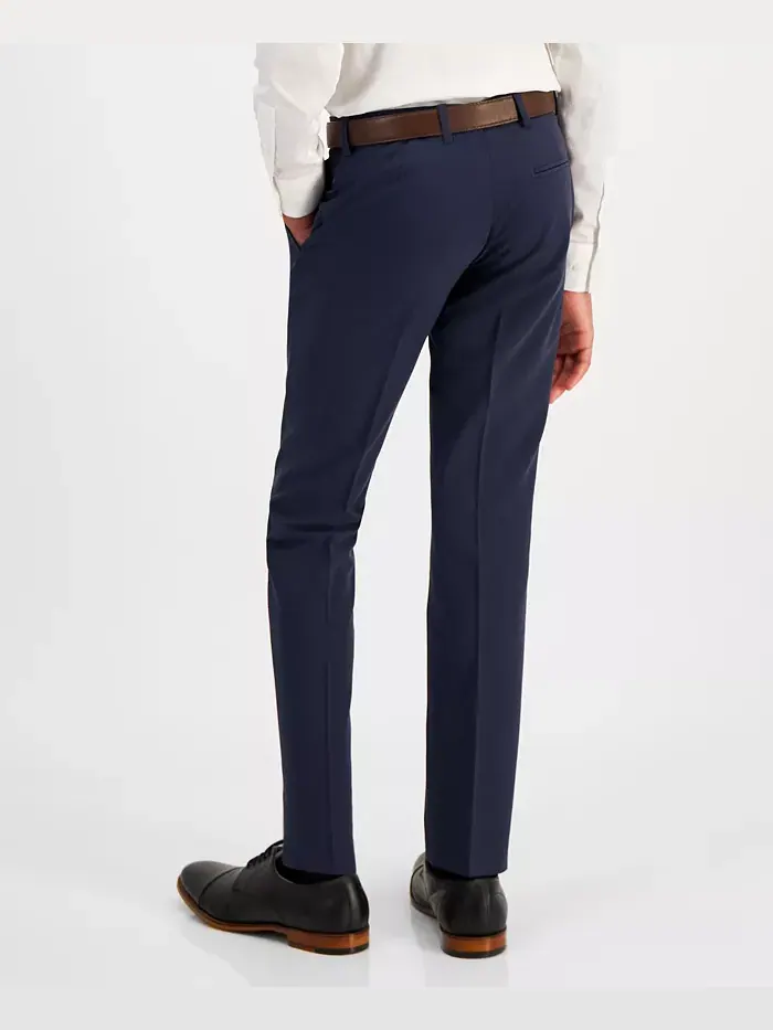 Брюки классические для мальчиков Big Boys Slim Fit, облегающие, с эластичной тканью, машинная — изображение 2 из 4, синий