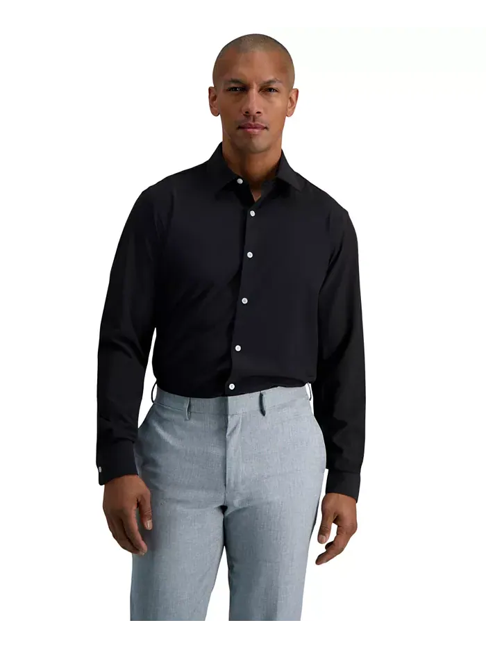 Мужская рубашка Smart Wash Slim Fit Haggar — изображение 1 из 8, черный