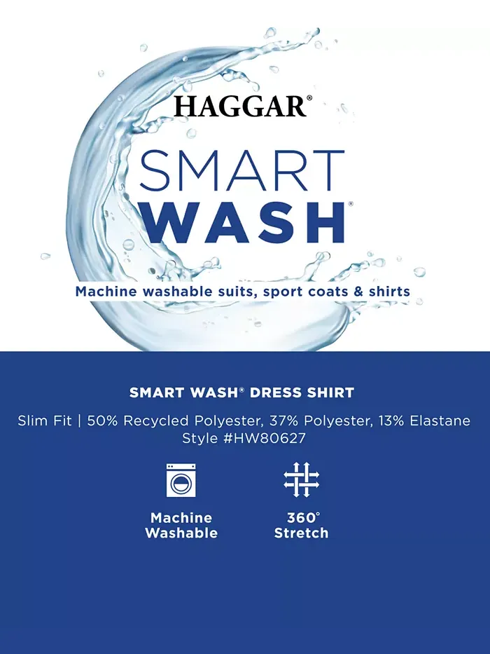 Мужская рубашка Smart Wash Slim Fit Haggar — изображение 8 из 8, черный