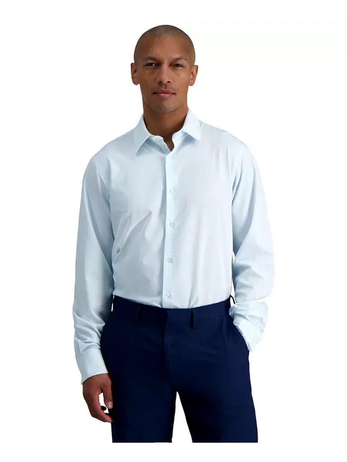 Мужская рубашка Smart Wash Slim Fit Haggar — изображение 1 из 8, синий