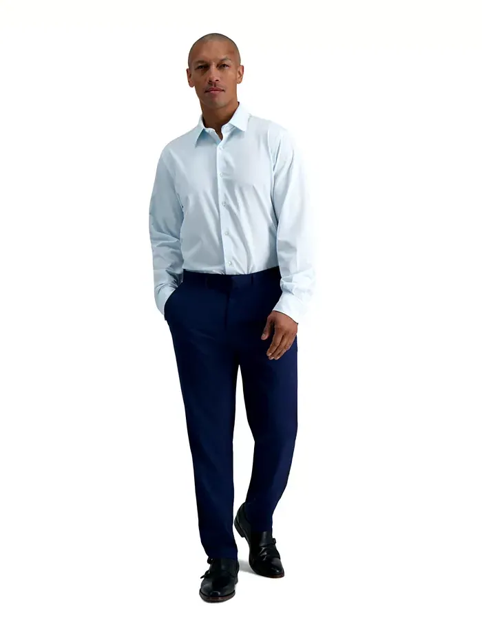 Мужская рубашка Smart Wash Slim Fit Haggar — изображение 3 из 8, синий