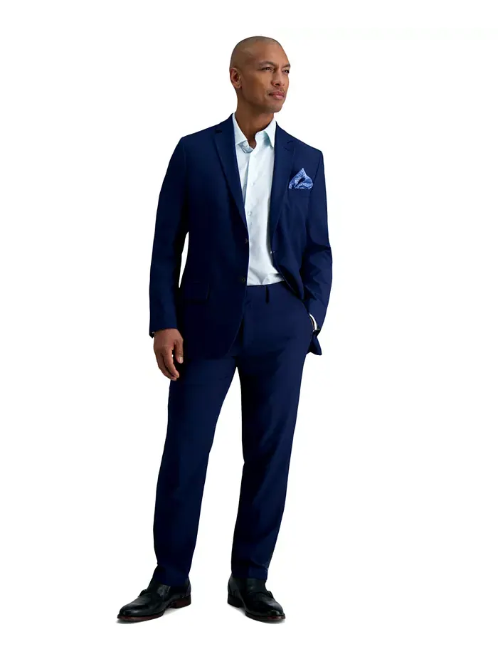 Мужская рубашка Smart Wash Slim Fit Haggar — изображение 4 из 8, синий