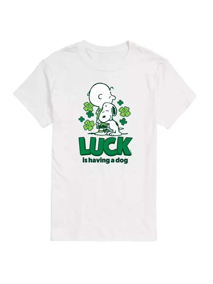 Мужская футболка с коротким рукавом Peanuts Luck Is Having a Dog AIRWAVES — изображение 1 из 3, белый