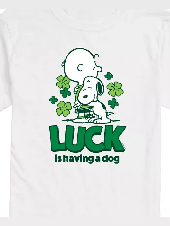 Мужская футболка с коротким рукавом Peanuts Luck Is Having a Dog AIRWAVES — изображение 3 из 3, белый