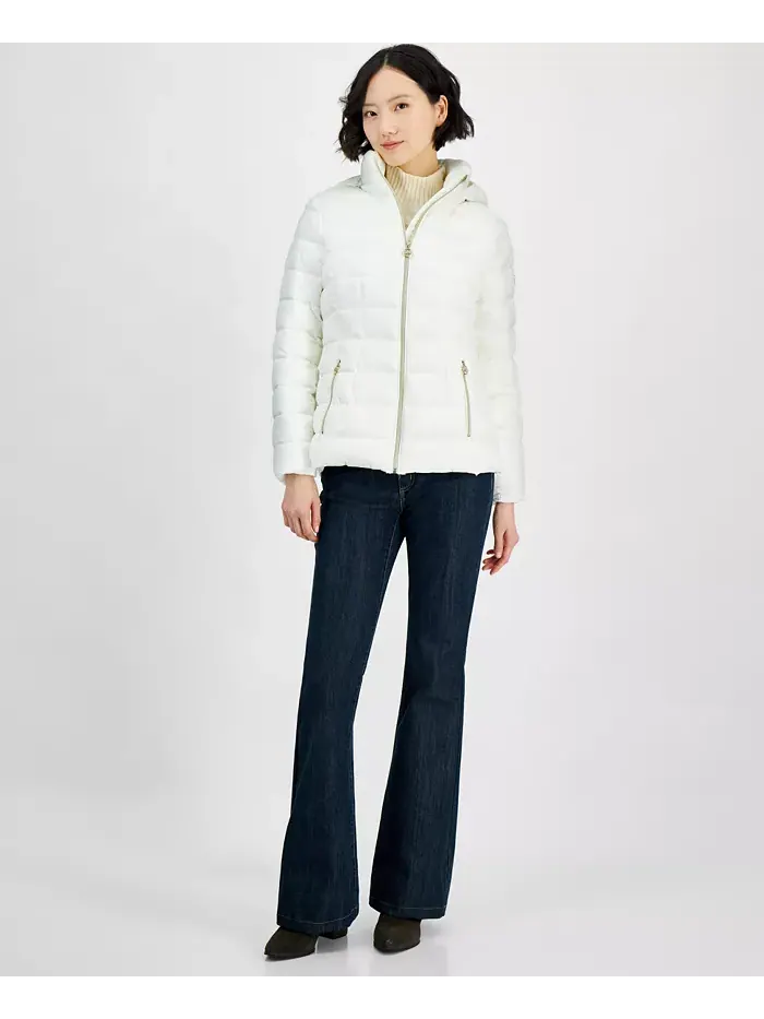 Женская утепленная куртка с капюшоном Packable Puffer на молнии Michael Kors