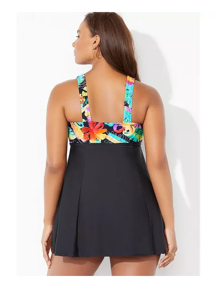 Женское купальное платье с запахом и V-образным вырезом Swimsuits for All — изображение 2 из 2, мульти