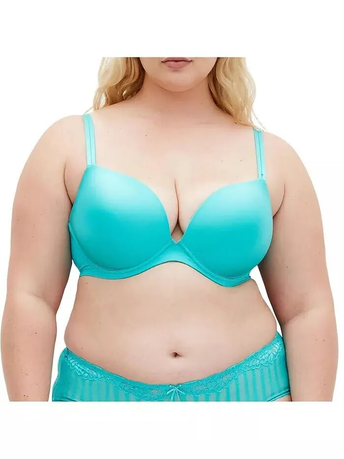 Бюстгальтер Adore Push Up размера Plus CITY CHIC — изображение 1 из 3, зеленый