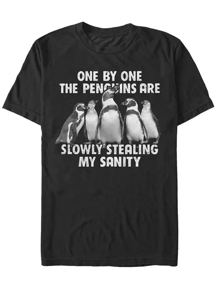 Мужская футболка Penguin Thieves с коротким рукавом и круглым вырезом Fifth Sun — изображение 1 из 1, черный