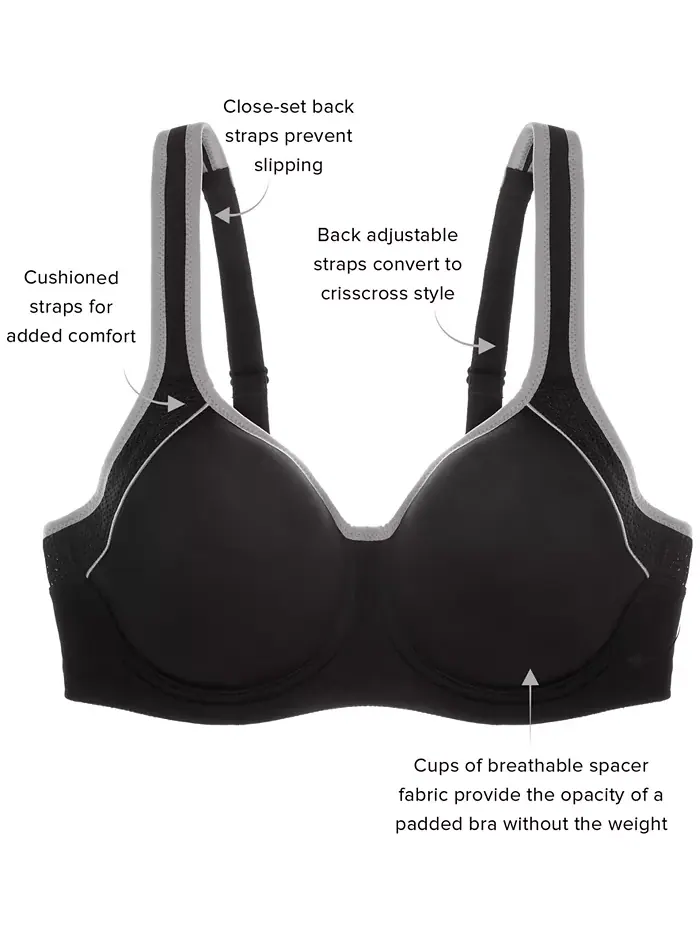 Женский бюстгальтер Contour Sport с контрастной отделкой 853302 Wacoal — изображение 6 из 14, песочный