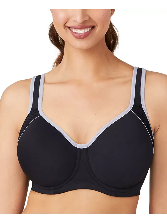Женский бюстгальтер Contour Sport с контрастной отделкой 853302 Wacoal — изображение 11 из 18, черный/серый