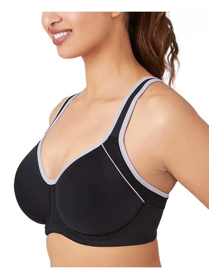 Женский бюстгальтер Contour Sport с контрастной отделкой 853302 Wacoal — изображение 12 из 18, черный/серый