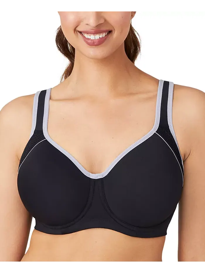 Женский бюстгальтер Contour Sport с контрастной отделкой 853302 Wacoal — изображение 4 из 18, черный/серый