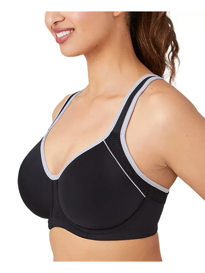 Женский бюстгальтер Contour Sport с контрастной отделкой 853302 Wacoal — изображение 6 из 18, черный/серый