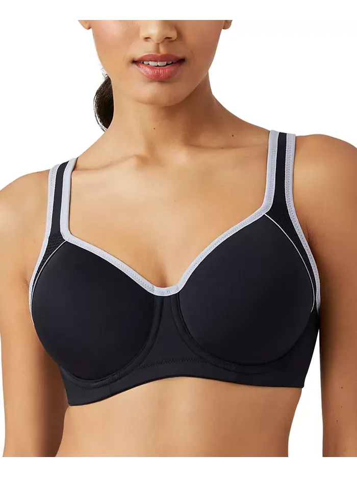 Женский бюстгальтер Contour Sport с контрастной отделкой 853302 Wacoal — изображение 10 из 18, черный/серый
