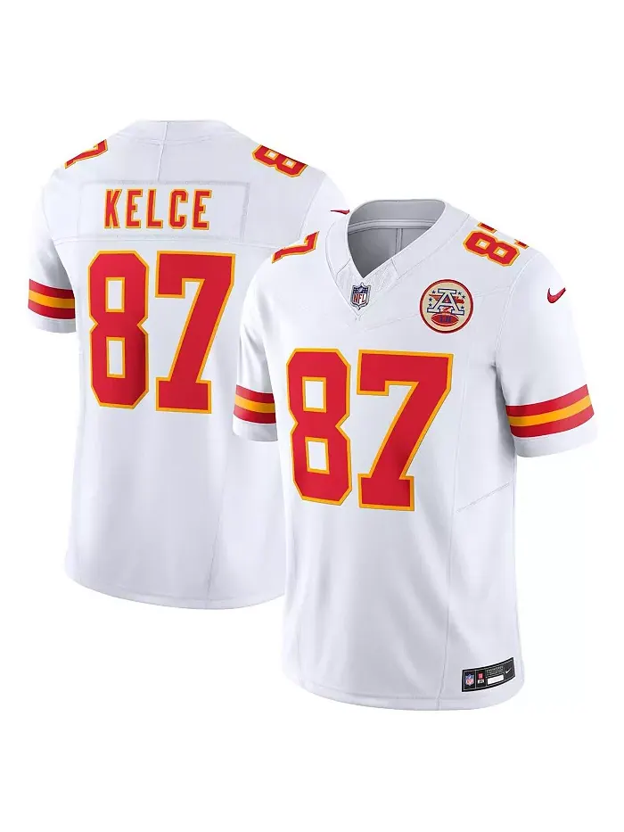Мужская лимитированная джерси Travis Kelce Kansas City Chiefs Vapor F.U.S.E Nike — изображение 1 из 5, белый