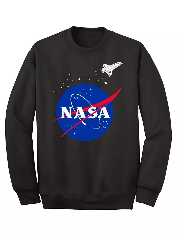 Мужская флисовая толстовка NASA Spaceship Crew AIRWAVES — изображение 1 из 1, черный