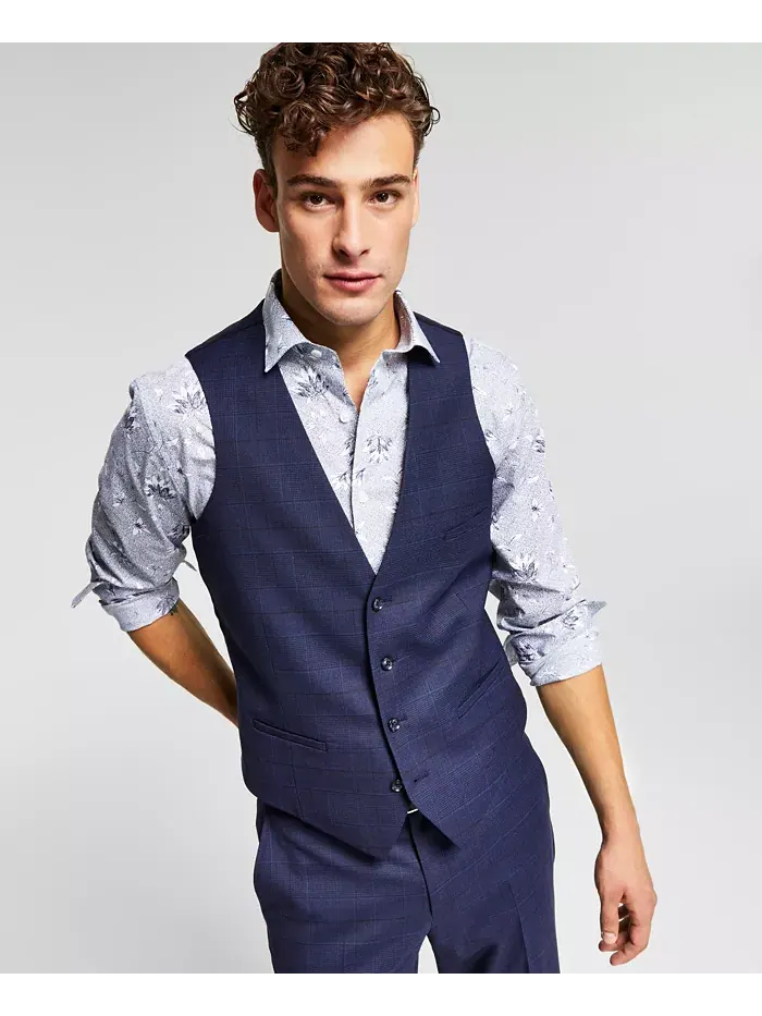 Мужской жилет из шерсти, Slim-Fit Bar III — изображение 1 из 3, темно-синий