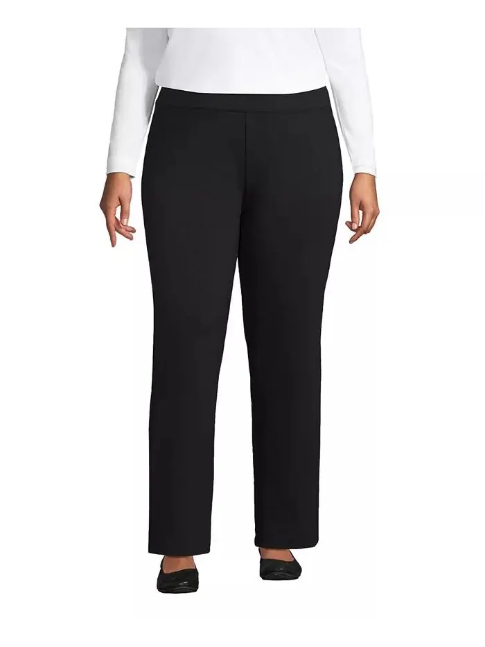 Женские брюки Starfish Plus Size со средней посадкой, прямые, с эластичной резинкой на талии Lands' — изображение 3 из 4