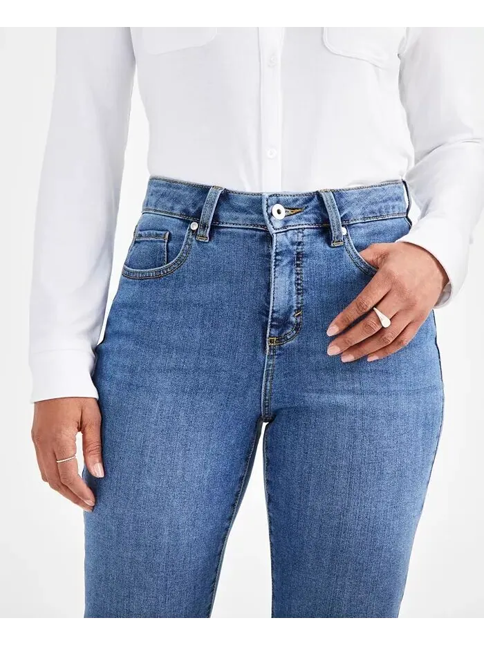 Женские джинсы Bootcut со средней посадкой, стандартной, короткой и длинной длины Style & Co — изображение 4 из 4, бежевый