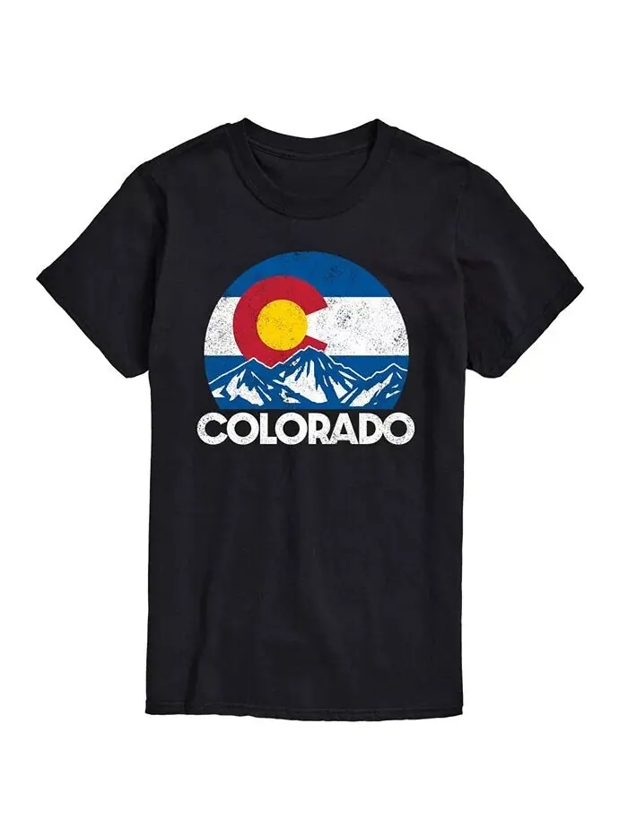 Мужская футболка с короткими рукавами Hybrid Apparel Retro Colorado Flag Mountains AIRWAVES — изображение 1 из 3, черный