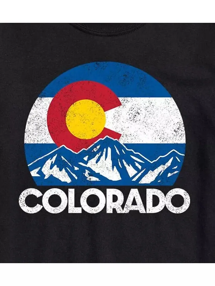 Мужская футболка с короткими рукавами Hybrid Apparel Retro Colorado Flag Mountains AIRWAVES — изображение 2 из 3, черный