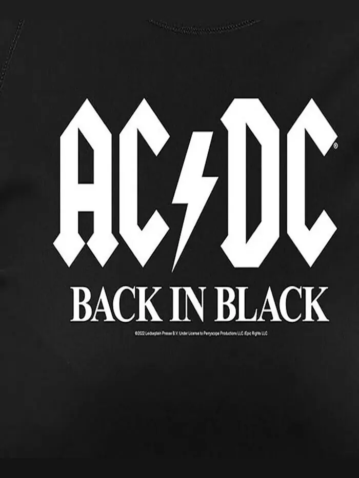 Большой размер ACDC Logo Back в черном графическом пуловере Hybrid Apparel — изображение 3 из 3, черный