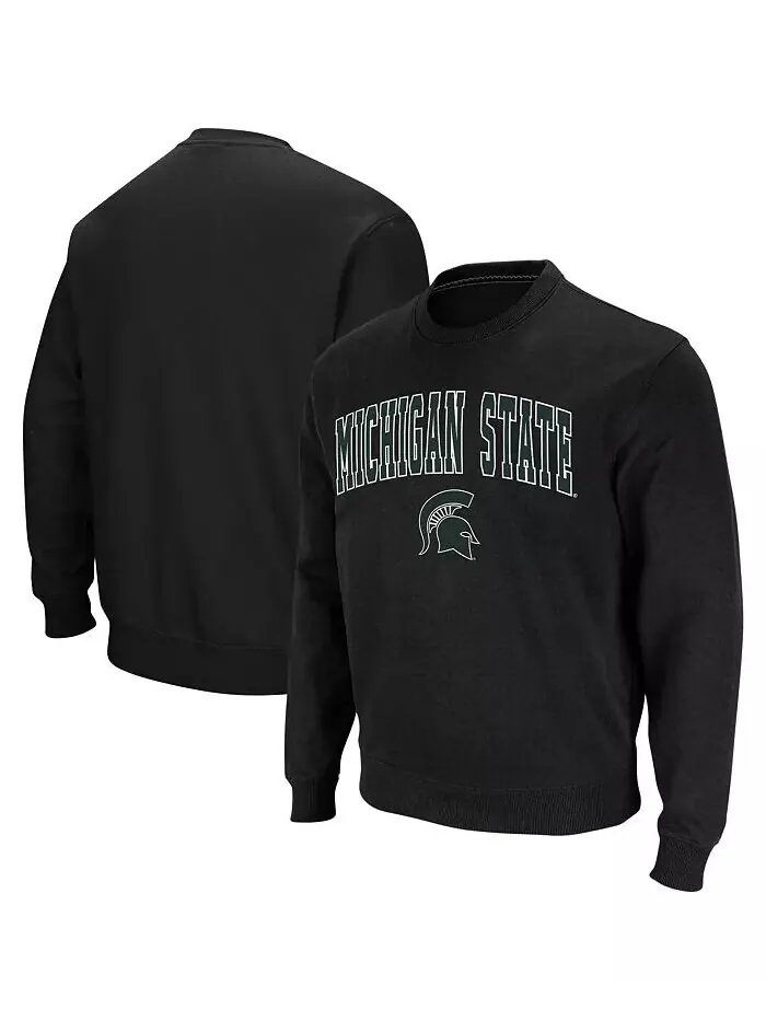 Мужская толстовка Michigan State Spartans с круглым вырезом и аркой и логотипом Colosseum — изображение 1 из 7, черный