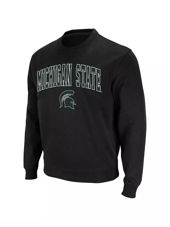 Мужская толстовка Michigan State Spartans с круглым вырезом и аркой и логотипом Colosseum — изображение 2 из 7, черный