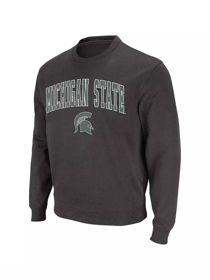 Мужская толстовка Michigan State Spartans с круглым вырезом и аркой и логотипом Colosseum — изображение 7 из 7, черный