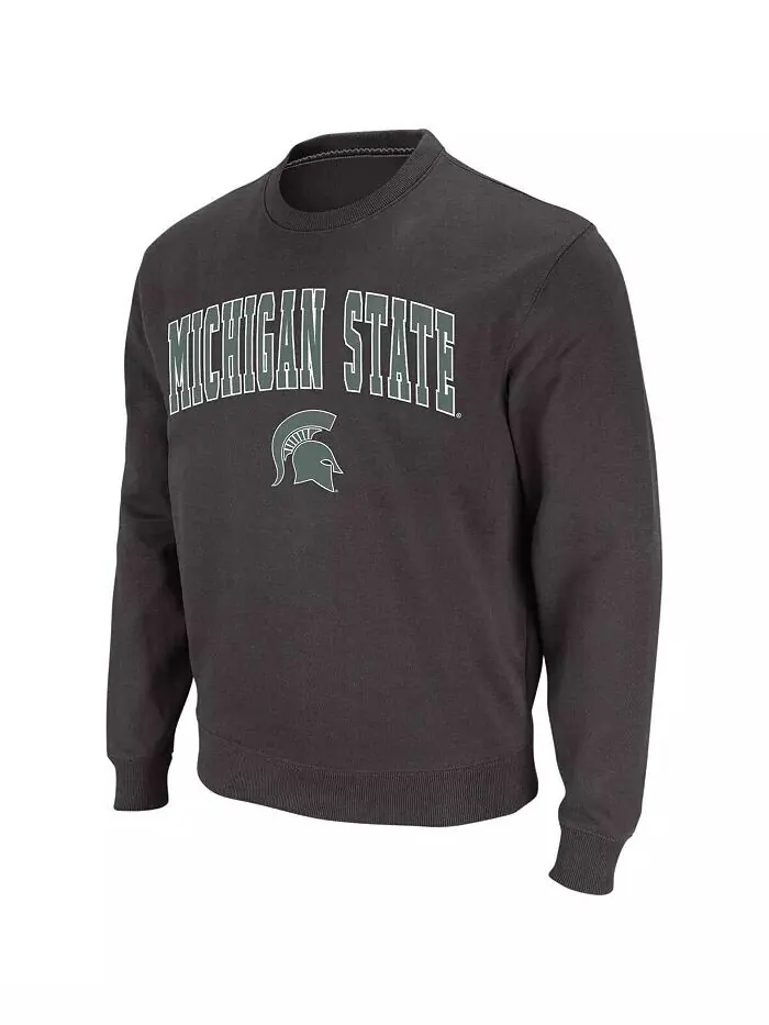 Мужская толстовка Michigan State Spartans с круглым вырезом и аркой и логотипом Colosseum — изображение 7 из 7, зеленый