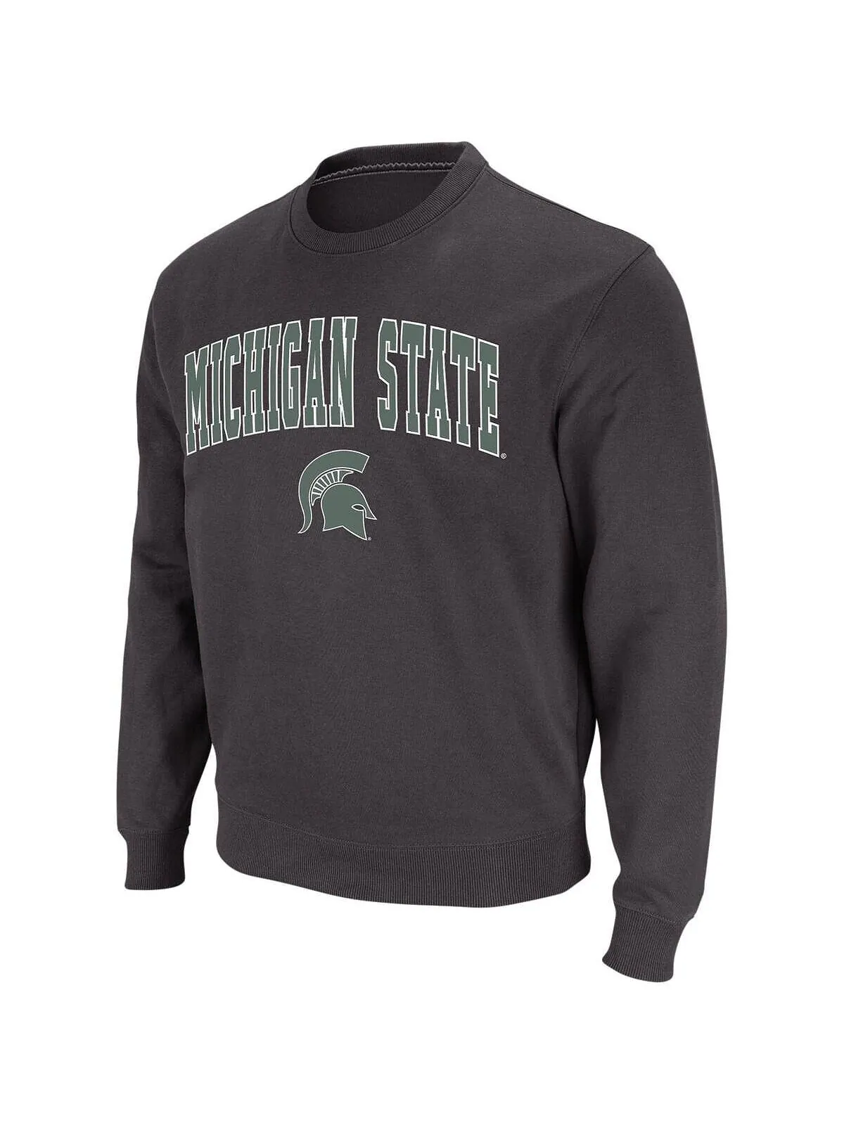 Мужской темно-серый свитшот с круглым вырезом Michigan State Spartans Arch и логотипом Colosseum — изображение 1 из 4